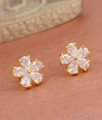 Beautiful Flower Stud White Stone Gold Earrings ER4515