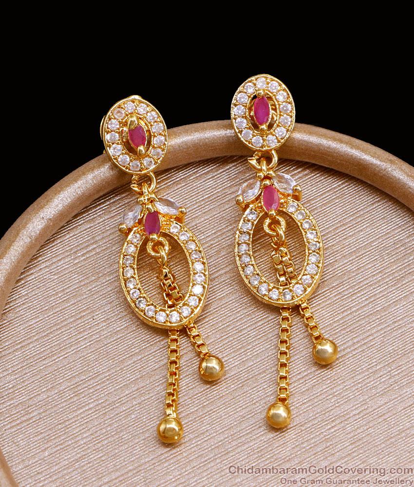 Ad Stone Gold Imitation Earring Hanging Beads Design ER4527