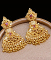 Elegant One Gram Gold Earring Ruby Stone Danglers ER4540