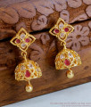 Small Kemp Stone Gold Jhumki Earring Shop Online ER4542