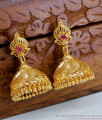 Real Gold Plated Jhumkas Bridal Earring With Ruby Stone ER4543