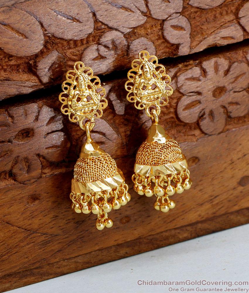 Light Weight Gold Plated Jhumki Lakshmi Design ER4548