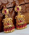 High Quality Full Ruby Stone Gold Jhumki For Wedding ER4557