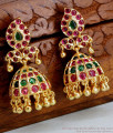 Kemp Stone Mango Design Gold Jhumki Earrings ER4558