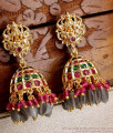 Trendy Gold Jhumki Lakshmi Design Hanging Grape Stone ER4560