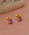 Buy Daily Wear Amethyst Stone Droplet Gold Earring ER4564