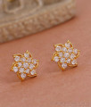 Beautiful White Stone Floral Gold Earrings With Price ER4567