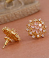 Party Wear Big Size Stud Earring Pink Diamonds ER4576