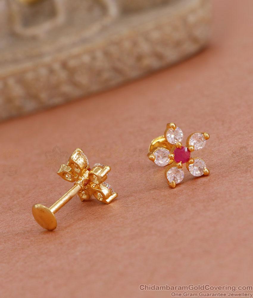 Small Ad Stone Gold Studs For Regular Use With Price ER4580