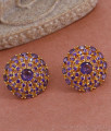 Big Size Amethyst Stone Gold Stud Earring Online ER4582