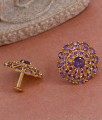 Big Size Amethyst Stone Gold Stud Earring Online ER4582