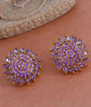 Grand Amethyst Stone Big Size Stud Earring For Women ER4583