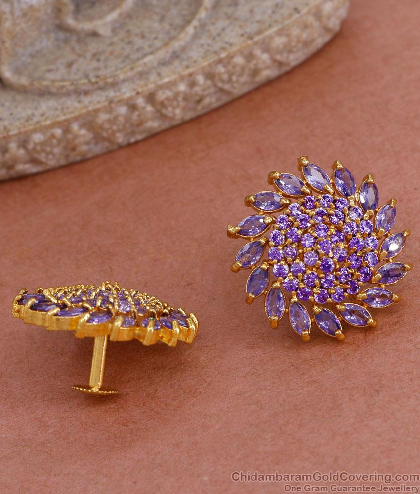 Grand Amethyst Stone Big Size Stud Earring For Women ER4583