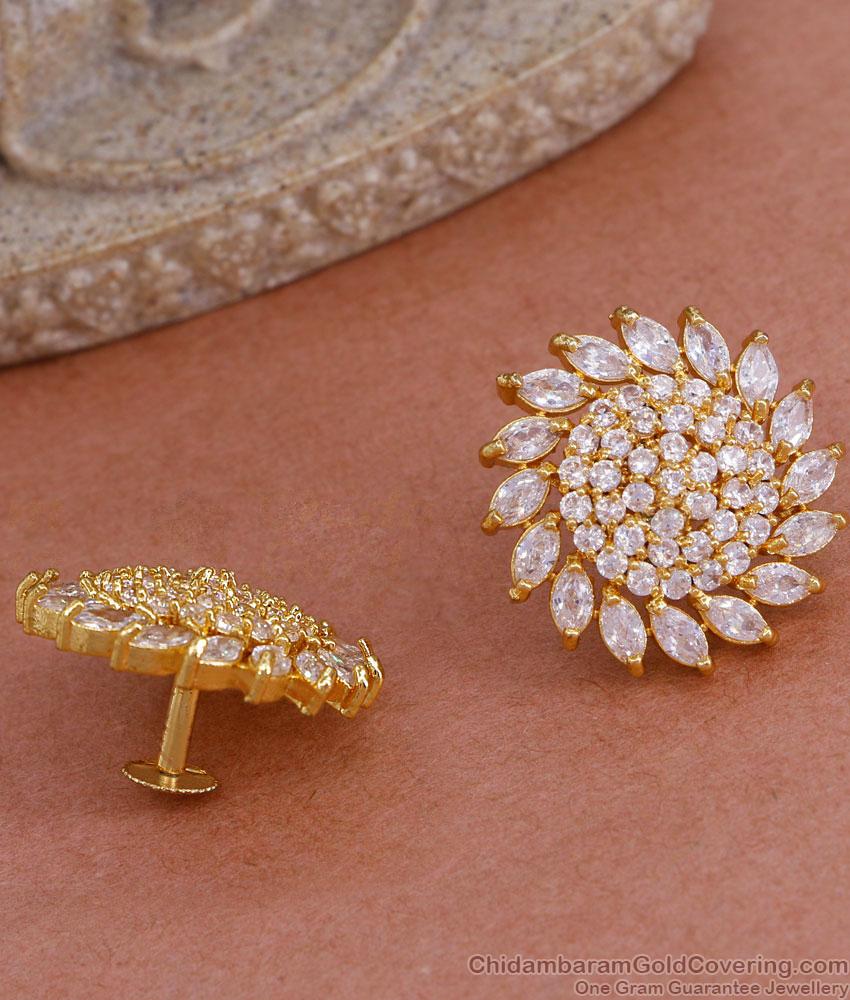 American Diamond Flower Stud Earring Shop Online ER4584