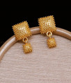 Plain Gold Finish Stud Earring Dotted Design ER4590