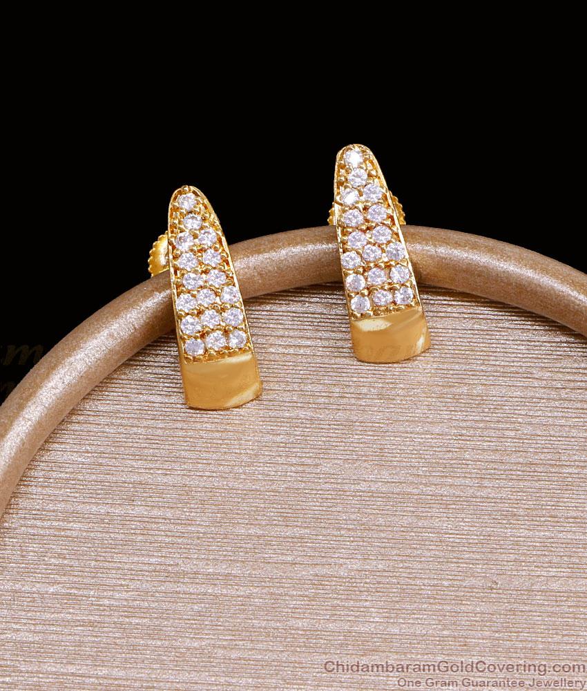 Full White Stone Gold Plated Designer Earring For Women ER4595