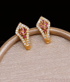 New Model Gold Design Stud Earring Ruby White Stone Design ER4597