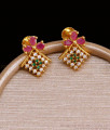 Multi Stone Flower Design Gold Imitation Stud Earring Online ER4601