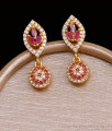 One Gram Gold Dangler Earring Multi Stone Ball Design ER4603