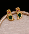 Palakka Mango Design Gold Inspired Studs With Ruby Stone Jewelry For Daily Use ER1333