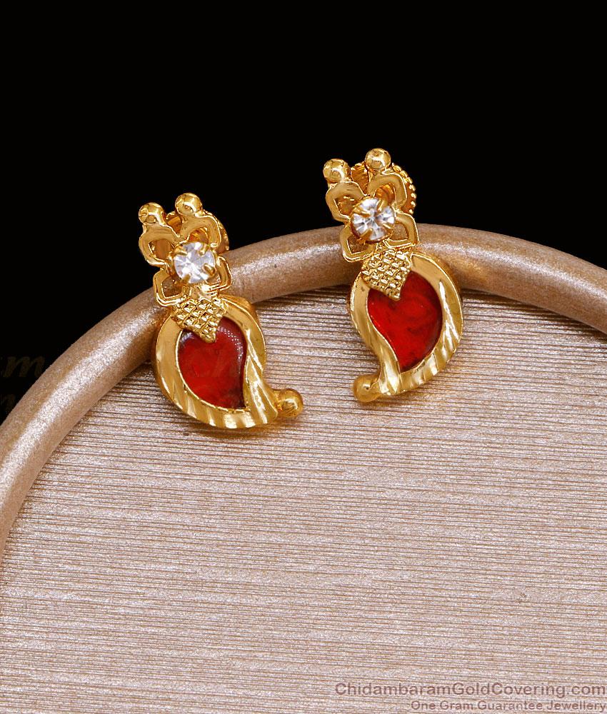 Kerala Ruby Palakka Stone Mango Earring Shop Online ER4607