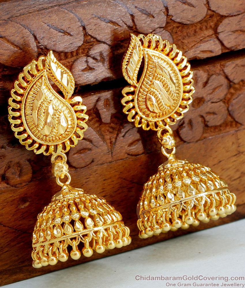 Premium Quality Mango Design Gold Plated Bridal Jhumki ER4621