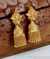 Trendy Kerala Pattern Hanging Chain Gold Jhumkas For Brides ER4626