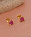 Small Ruby Stone Gold Stud Earring For Daily Wear ER4641