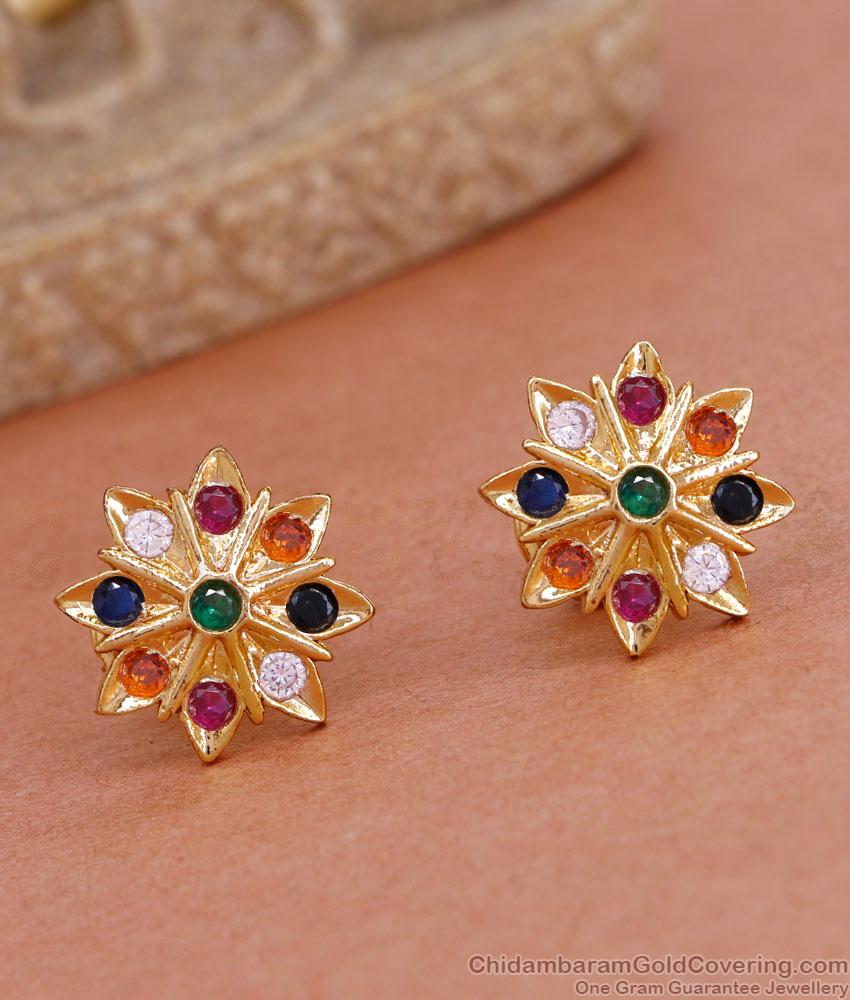 Premium Quality Navaratna Earring Impon Studs ER4644