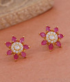 Gold Look Ad Stone Stud Earring For Office Wear ER4647