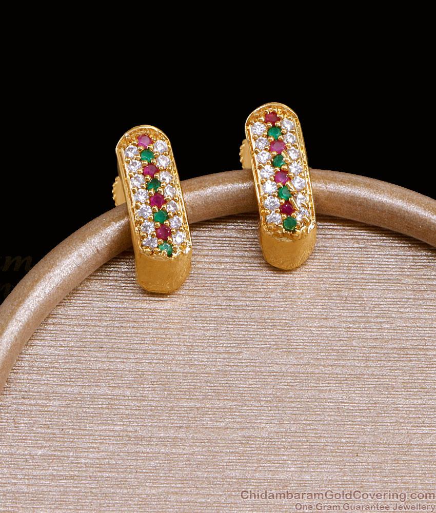 Buy Simple Gold Design Daily Wear Studs For Women ER4668