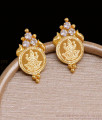 Full White Stone 1 Gram Gold Lakshmi Kasu Earring Design ER4675