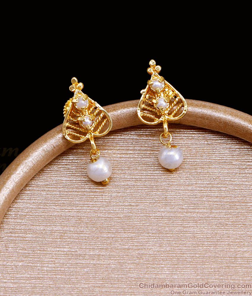 Buy Heart Shaped Gold Plated Pearl Earring Online ER4693