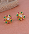 Daily Wear Multi Stone Small Gold Plated Stud Earring ER4700