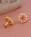 South Indian Ruby White Stone Gold Imitation Stud Earring ER4702