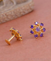 First Quality Amethyst Stone Gold Stud Earring Design ER4703