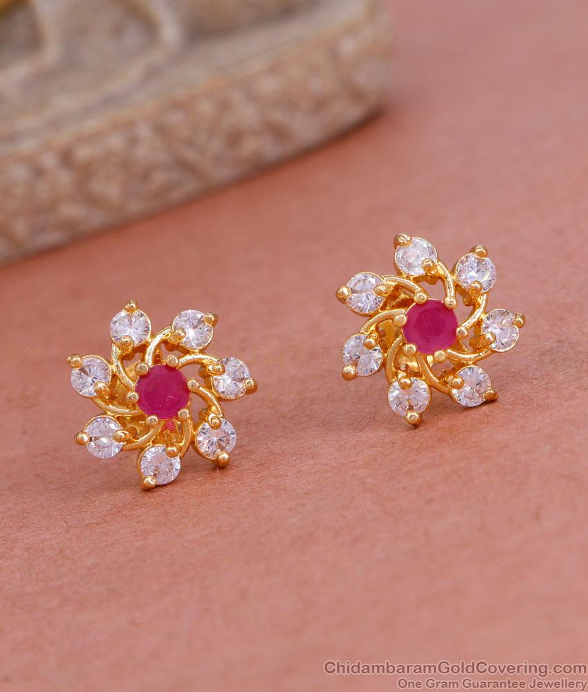 Attractive Ad Stone Gold Plated Studs For College Girls ER4706