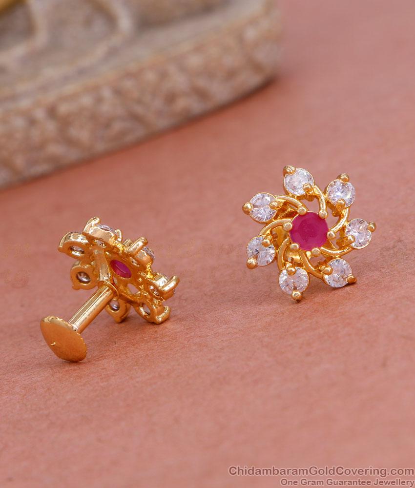 Attractive Ad Stone Gold Plated Studs For College Girls ER4706