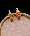 Stylish One Gram Gold Coral Earring For Daily Wear ER4716