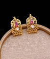 New Arrival Gold Imitation Ruby White Stone Studs Online ER4721