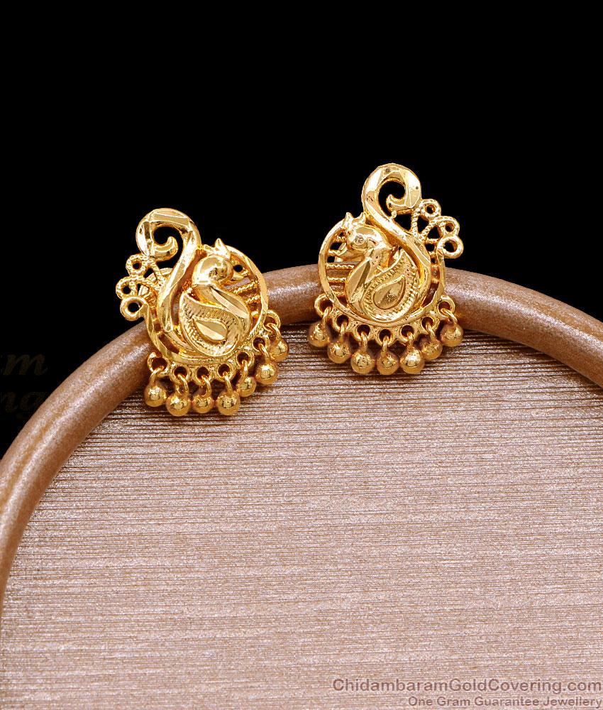 Small 1 Gram Gold Stud Earring Cute Swan Design ER4723