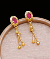 Ruby Stone Hanging Golden Beads Earring Shop Online ER4738