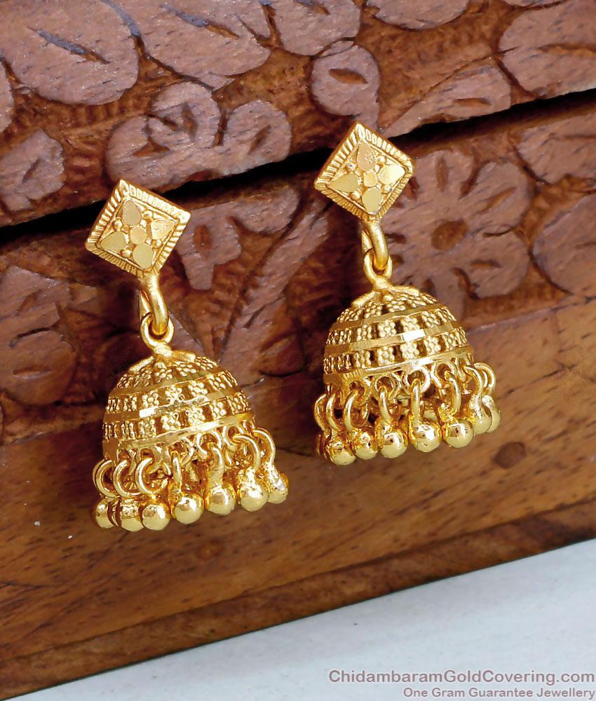 Buy Full Gold Finish Jhumki Earring Without Stone Online ER4741