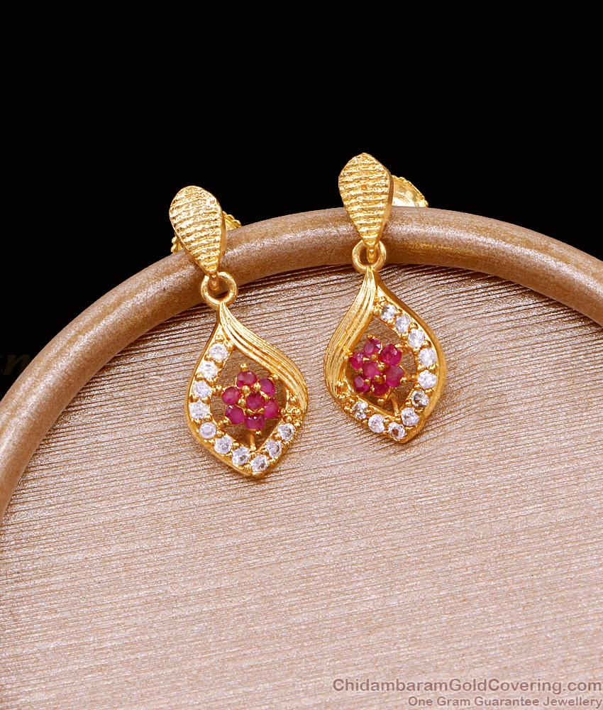 Beautiful Gold Imitation Stone Earring For College Wear ER4761