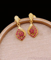 Full Ruby Stone Designer Gold Earring For Regular Use ER4762