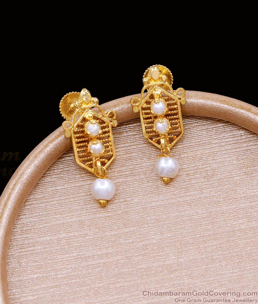 Light Weight Gold Plated Daily Wear Pearl Earring Online ER4763