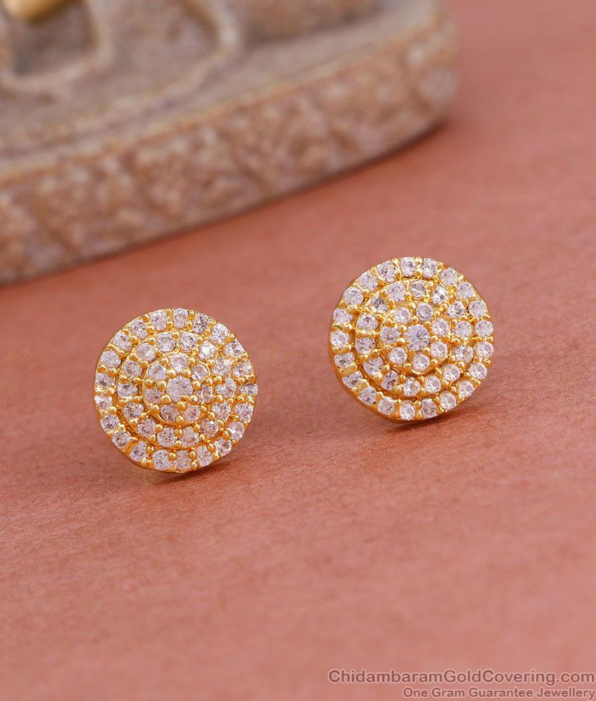 Latest 1 Gram Gold Gold Screw Back Diamond Studs Online ER4776