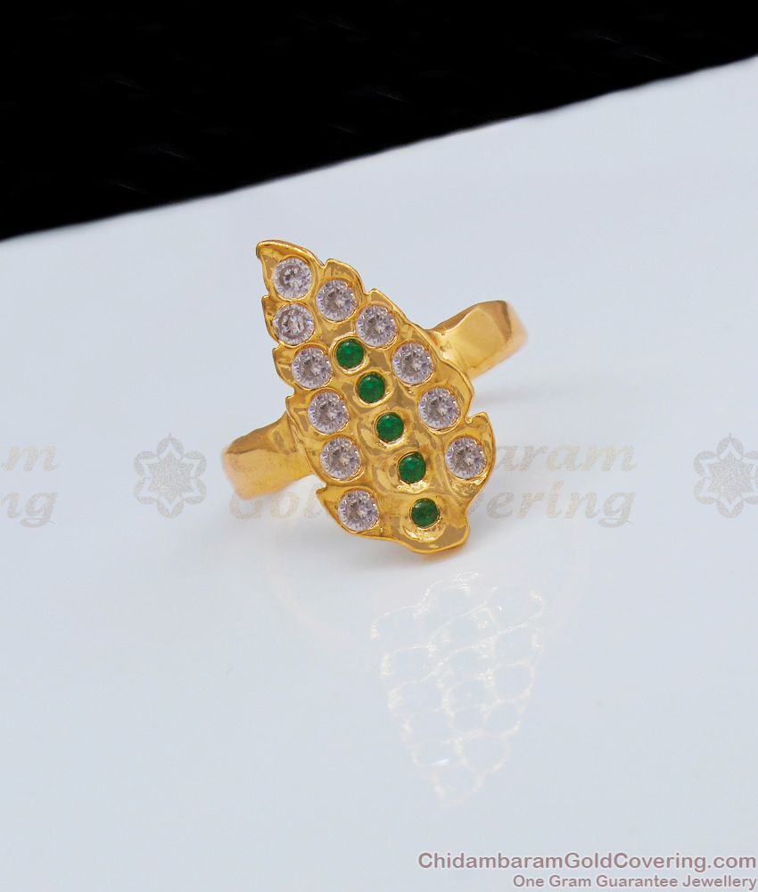 Original Impon Finger Rings Leaf Pattern Imitation Jewelry FR1003