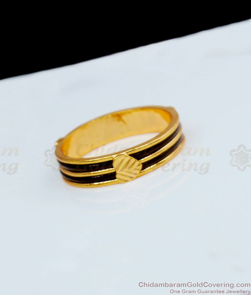 Original Gold Plated Black Stripe Impon Ring For Men Shop Online FR1008