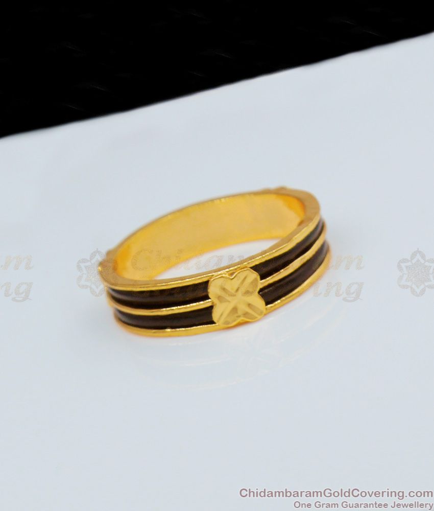 fr1012 latest simple royal look design two black line finger ring for marriage wear online shopping 1